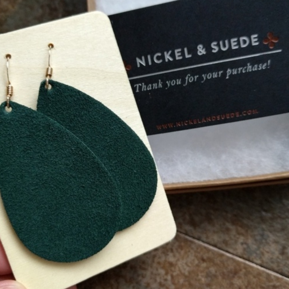 Nickel & Suede leather earrings
